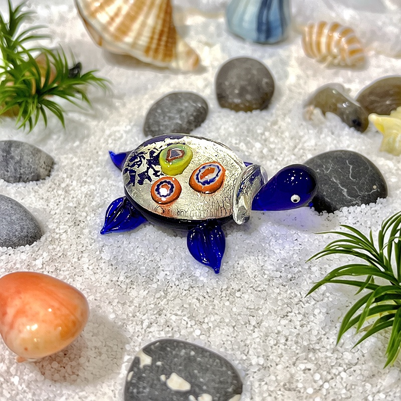 Marine Aquarium Europe - Миниатюрная стеклянная фигурка черепахи ручной работы,